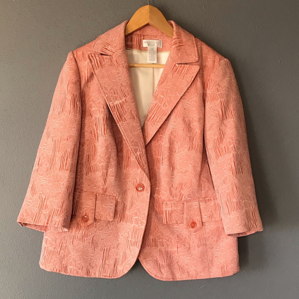 Worthington women’s textured coral blazer 14 W